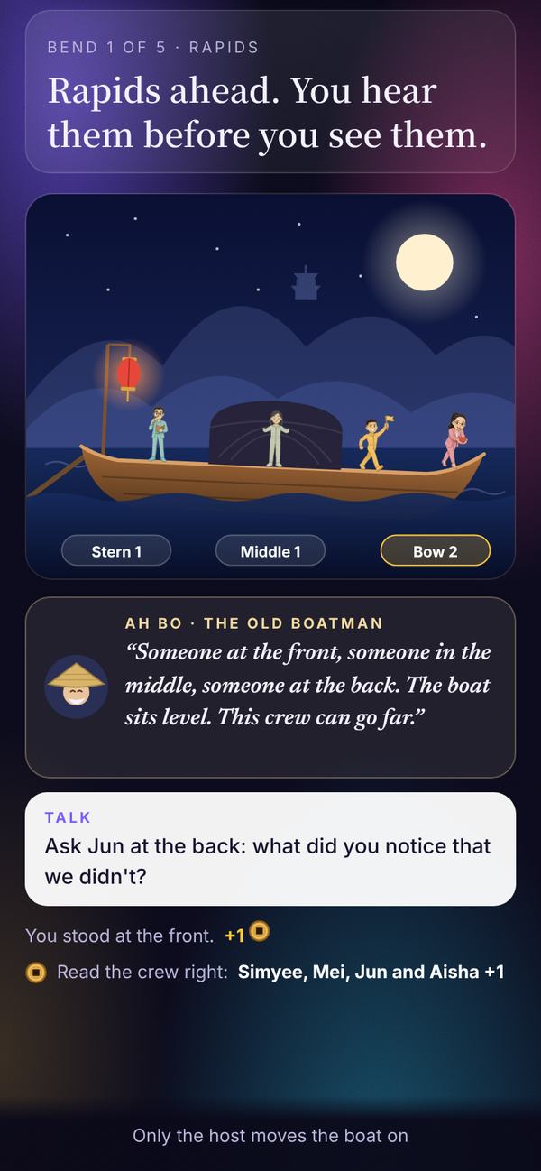 The boat tips